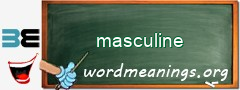 WordMeaning blackboard for masculine